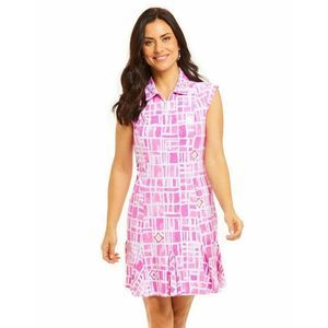 IBKUL Dress Out of the Box Polo Size XL Sleeveless Zip Pink White Golf UPF 50